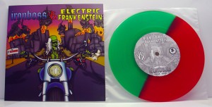Electric Frankenstein / Ironboss - Split (7" 50/50 red/green vinyl, booze008, limited version, 200 copies)