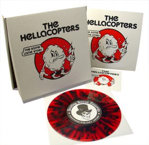 The Hellacopters - Same Lame Story (7” vinyl, booze025, boozersclub version, transparent red vinyl with black splatter, comes in a screenprinted cardboard box with an exclusive sticker, 200 copies.)